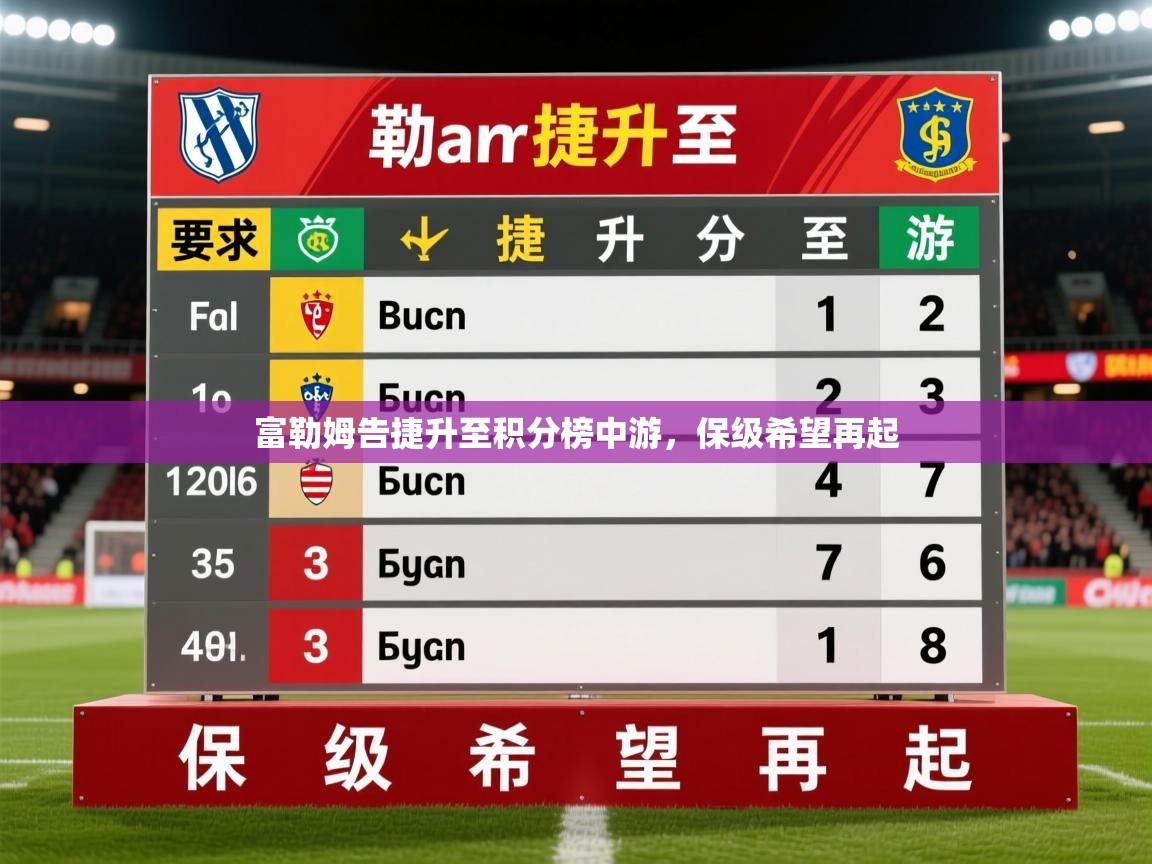 富勒姆告捷升至积分榜中游，保级希望再起  第1张